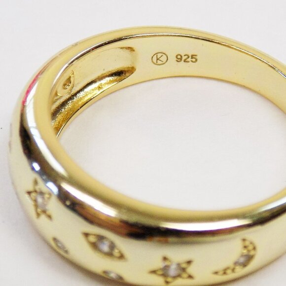 new with box! celestial dome ring band moon stars evil eye cz - Picture 2 of 7